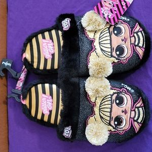 Girls Black / Gold LOL Surprise "Honeylicious" Slippers